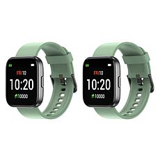 Letsfit IW1 Health and Fitness Black Bezel Smartwatch 2-pack