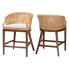 Lumajang Counter Stool with Natural Rattan Frame