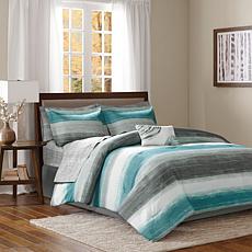 Madison Park Essentials Saben Comforter & Cotton Sheet Set, Aqua-Queen