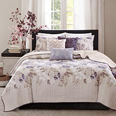 Madison Park Luna 6pc Taupe Quilted Coverlet Set - F/Q