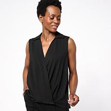MarlaWynne Sleeveless Collared Twist Top