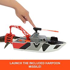 Mattel Matchbox Jurassic World Rebirth Mosasaurus Rescue Action Boa...