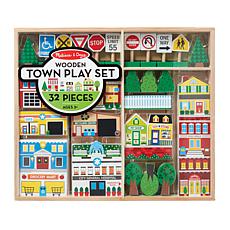 Melissa & Doug Wooden Town Play Set