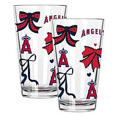 Memory Company 2-pack MLB 16oz Bow Pint Glasses, Los Angeles Angels