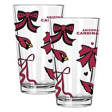 Memory Company 2-pack NFL 16oz Bow Pint Glasses, Arizona Cardinals