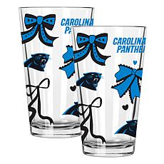 Memory Company 2-pack NFL 16oz Bow Pint Glasses, Carolina Panthers