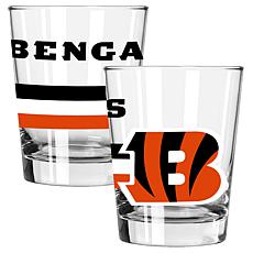 Memory Company Big Stripes Cincinnati Bengals 2pk 15oz Dbl Old Fashion