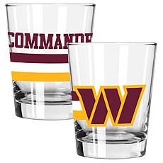 Memory Company Big Stripes Wash Commanders 2pk 15oz Dbl Old Fashion