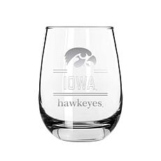 Memory Company Classic Crew Stemless Wine Glass 2-pack, U. of Iowa
