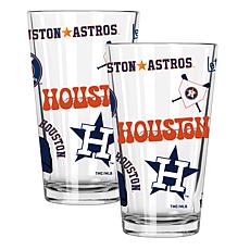 Memory Company MLB Astros 16-oz Stainless Steel Pint Glasses 2-Pack