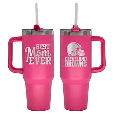 Memory Company NFL  40oz Best Mom Ever Pink Tumbler Browns