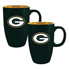 Memory Company NFL Packers 20oz Ceramic Team Tall Mug 2-Pack