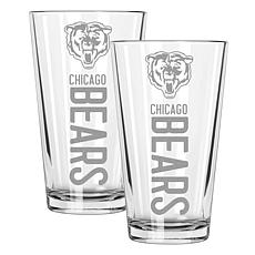 Memory Company Pinnacle Chicago Bears 16oz Pint Glass 2-pack