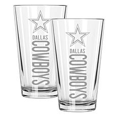 Memory Company Pinnacle Dallas Cowboys 16oz Pint Glass 2-pack