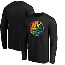 Men's Fanatics Black New York Islanders Team Pride Logo Long Sleeve...