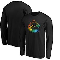 Men's Fanatics Black Vancouver Canucks Team Pride Logo Long Sleeve ...