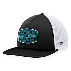Men's Fanatics Black/White San Jose Sharks Foam Front Patch Trucker...