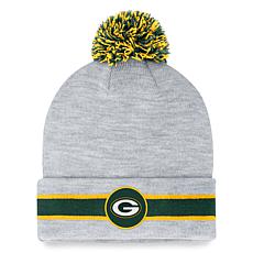 Youth Green Green Bay Packers Jacquard Cuffed Knit Hat with Pom