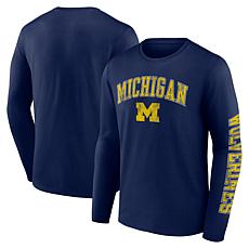 Men's Fanatics Navy Michigan Wolverines Distressed Arch Over Logo L...