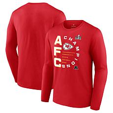 Men's Fanatics Red Kansas City Chiefs 2023 AFC Champions Right Side...