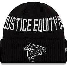 Men's New Era Black Atlanta Falcons Team Social Justice Cuffed Knit...