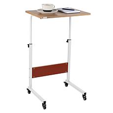 Mind Reader Adjustable Height Rolling Laptop Table - White