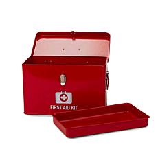 Mind Reader Large First Aid Box with Detachable Tray and Handles