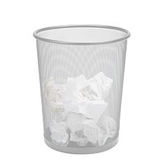 Mind Reader Round Metal Garbage Waste Basket