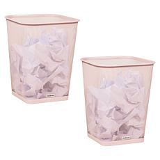 Mind Reader Square Mesh Trash Can Waste Paper Basket Set of 2