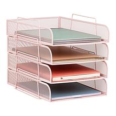 Mind Reader Stackable Paper Tray Desktop Organizer Metal