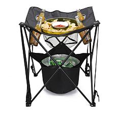 Mind Reader Tailgate Collapsible Camping Table W/ Cooler & Food Basket
