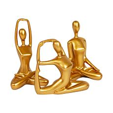 Mind Reader Yoga Figurine Set Meditation Statues Set of 3