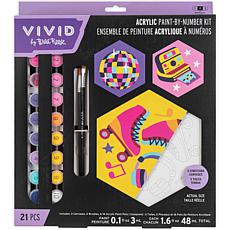 Mini Paint by Number Hexagon Shape Retro 70s 3-Pack