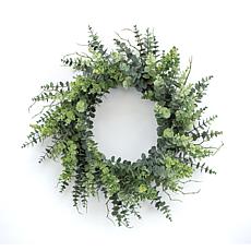 Mixed Eucalyptus Leaf Foliage Wreath with Twig Accents