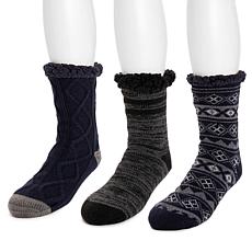 MUK LUKS Men's Set of 3 Pair Cabin Socks