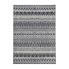 My Magic Carpet Chelsea Tribal Aztec Dark Grey Washable Area Rug 5'x7'
