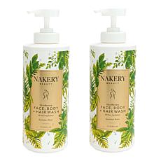 Nakery Beauty 1-Liter 2-pack Summer Rain Body, Face & Hair Wash