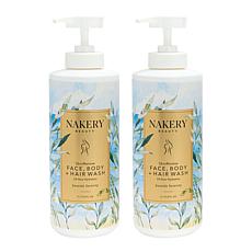 Nakery Beauty 2pk 1 Liter Seaside Serenity Face, Body & Hair Wash