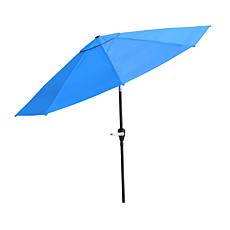 Nature Spring 10' Patio Umbrella with Auto Tilt & Easy Crank - Blue