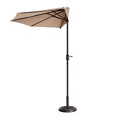 Nature Spring 9' Half-Canopy Patio Umbrella - Beige