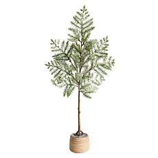 Nearly Natural 35'' Frosted Pine  Christmas Tree in Decorative Planter