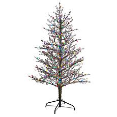 Nearly Natural 5 Ft. Frosted Berry Twig Christmas Tree with 200 Lights