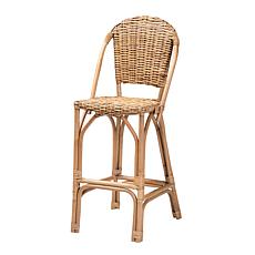 Neola Tropical Rattan Bar Stool 18"W x 22"D x 44.5"H