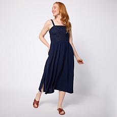 Nina Leonard Adjustable Strap Midi Dress