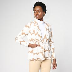 Nina Leonard Long-Sleeve Single Button Suit Jacket 