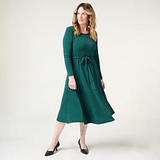 Nina Leonard Lurex Sylvia Sash Dress