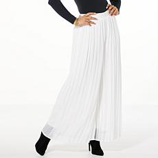 Nina Leonard Pleated Chiffon Palazzo Pant