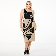 Nina Leonard Sleeveless Jacquard Sweater Dress