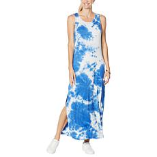 Nina Leonard Sleeveless Maxi Dress with X-Back Detailing