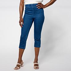 Nina Leonard Stretch Denim Knit Cropped Pant
